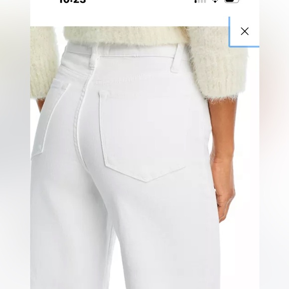 NWOT | FRAME Le Slim Palazzo Raw Hem Jeans | White | Full length | SZ 26 - Picture 4 of 13